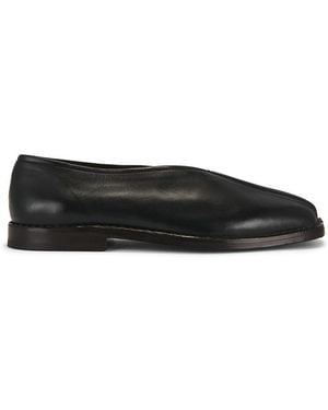 Lemaire Flat Piped Slippers - Black
