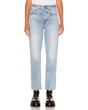 GRLFRND Karolina High Rise Straight Crop Jeans - Blue