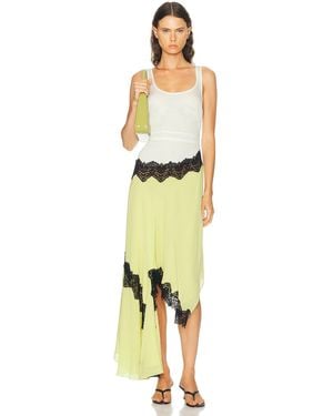 Christopher Esber Cutaway Lace Gathered Tank Dress - Metallic