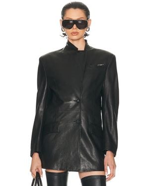 The Attico Leather Jacket - Black