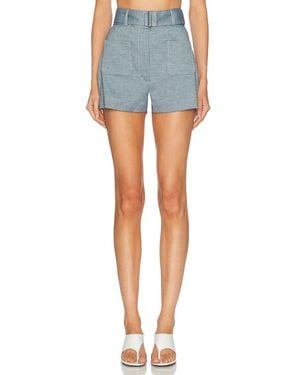 Matthew Bruch Belted Pocket Short - Blue