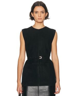 TOTEME Belted Suede Top - Black