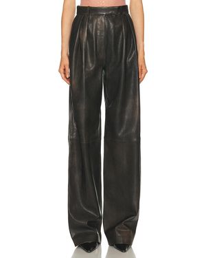 Alex Perry Tailored Leather Trouser - Black