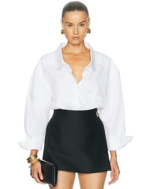 Givenchy Wide Collar Long Sleeve Shirt - White