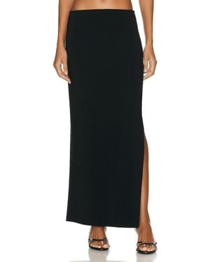 Norma Kamali Side Slit Long Skirt - Black