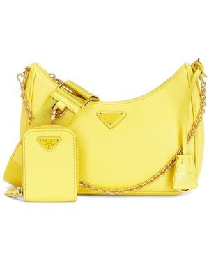 Prada Saffiano Re-Edition 2005 Shoulder Bag - Yellow