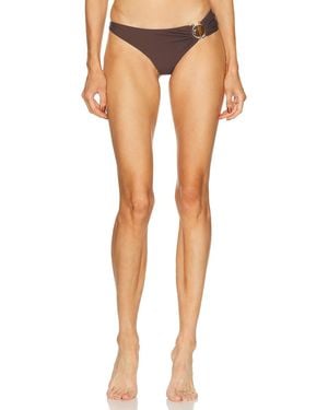 Christopher Esber Mineral Stone Side Ruched High Brief Bikini Bottom - Multicolor