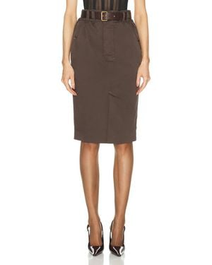 Saint Laurent Pencil Skirt - Brown