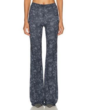 Jade Cropper Flared Mesh Trouser - Blue