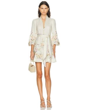Zimmermann Valiant Button Mini Dress - Natural