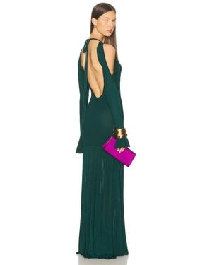 Christopher John Rogers Cold Shoulder Maxi Dress - Green