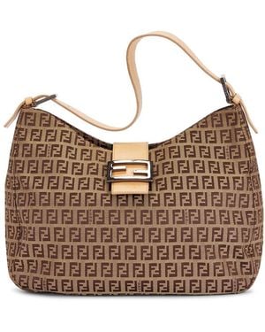 Fendi Zucchino Hobo Bag - Brown
