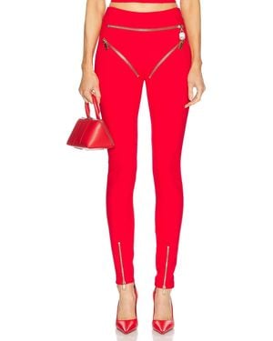 Area Zipper Brief Legging - Red