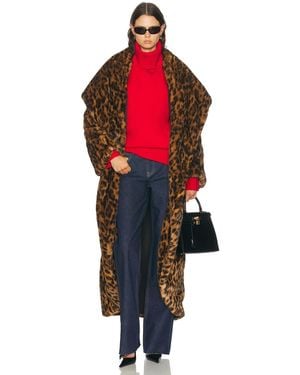 Norma Kamali Shawl Collar Maxi Coat - Red