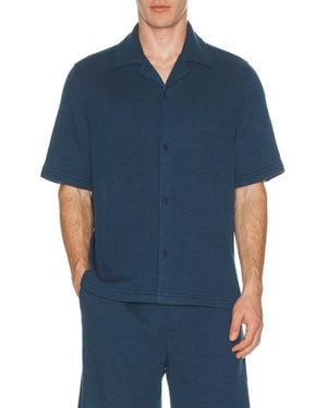 Jonathan Simkhai Troy Short Sleeve Shirt - Blue