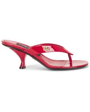 Dolce & Gabbana Kitten Heel Thong Sandal - Red