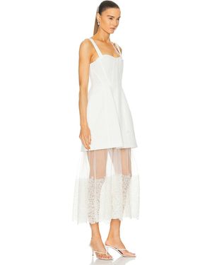 knee length dresses for ladies Valletta Bustier Midi Dress - White Multi