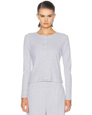 Leset Pointelle Classic Cardigan - White
