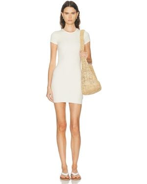 ÉTERNE Cap Sleeve Mini Dress - Natural