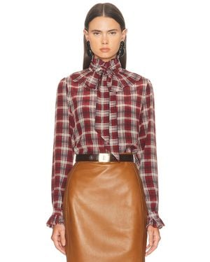Saint Laurent High Neck Top - Red