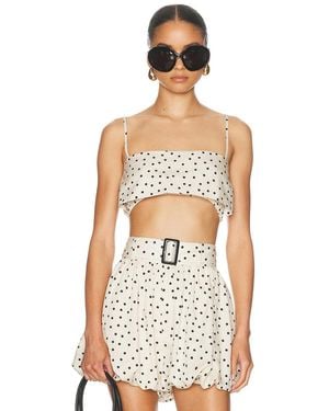 Matthew Bruch Structured Bandeau Crop Top - White