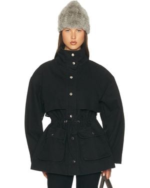 Helsa Garment Washed Utility Jacket - Black