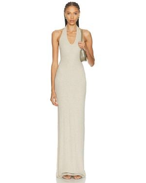 ÉTERNE Halter Maxi Dress - White