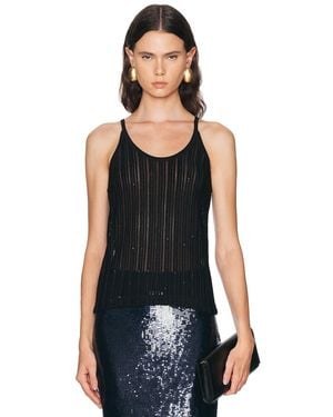 Tom Ford Micro Sequins Evening Tank Top - Black