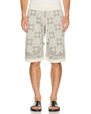 Amiri Ma Quad Check Mesh Knit Short - Natural