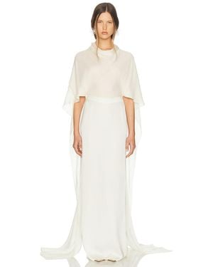 Helsa Mix Media Scarf Dress - White
