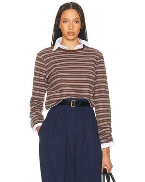 Helsa The Rib Long Sleeve Tee - Blue