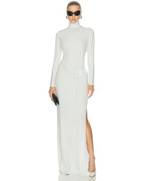 Courreges Twisted Crepe Jersey Long Dress - White