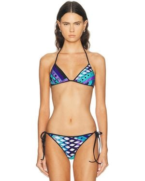 PUCCI Lycra Triangle Bikini Top - Blue
