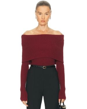 L'academie Namir Off Shoulder Sweater - Red