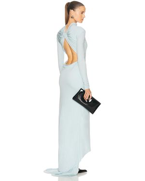 Tom Ford Long Sleeve Open Back Dress - Blue