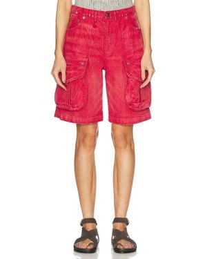 R13 Multi Pocket Baggy Short - Red
