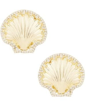 ROWEN ROSE Shell Strass Earrings - Metallic