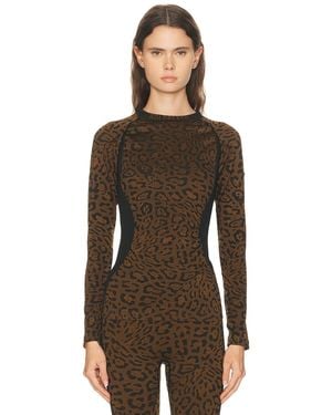 Goldbergh Feline Baselayer Long Sleeve Top - Brown