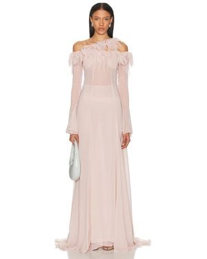 Blumarine Sheer Long Dress - Pink
