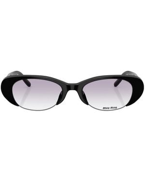 Miu Miu Oval Sunglasses - Black