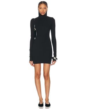 ÉTERNE Long Sleeve Turtleneck Mini Dress - Black