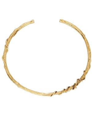 Saint Laurent Ysl Mulberry Wood Torque Necklace - Multicolor