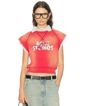 Acne Studios Frayser Sleeveless Sweatshirt - Red