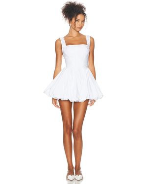 Helsa Poplin Bubble Mini Dress - White