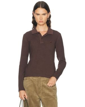 Carhartt Long Sleeve Dora Polo Top - Brown