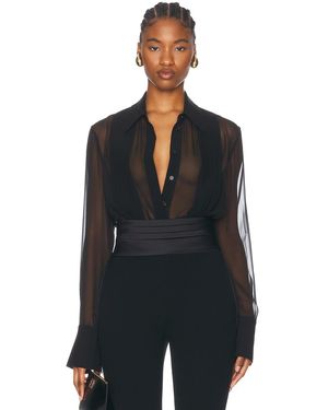 Sans Faff Meghan Paneled Silk Blouse - Black