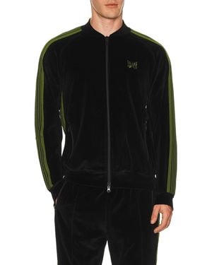 Needles Rib Collar Track Jacket Cpe Velour - Black