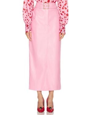 ROWEN ROSE Belted Long Skirt - Pink