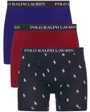 Polo Ralph Lauren Classic Fit Cotton Boxer Briefs 3 Pack - Blue