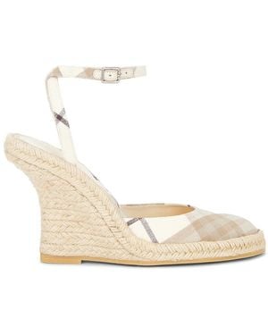 Burberry Mews Espadrille Wedge - White